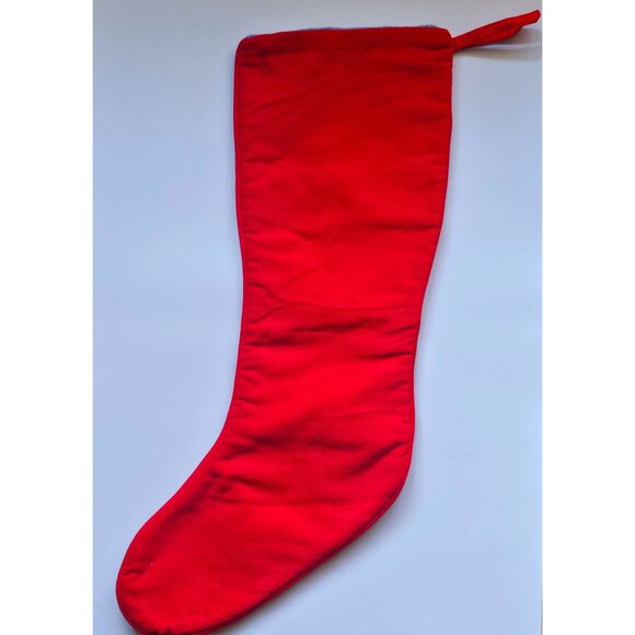 Vintage Handmade Needlepoint Christmas Stocking Santa Tree Children FINISHED - Picture 5 of 7